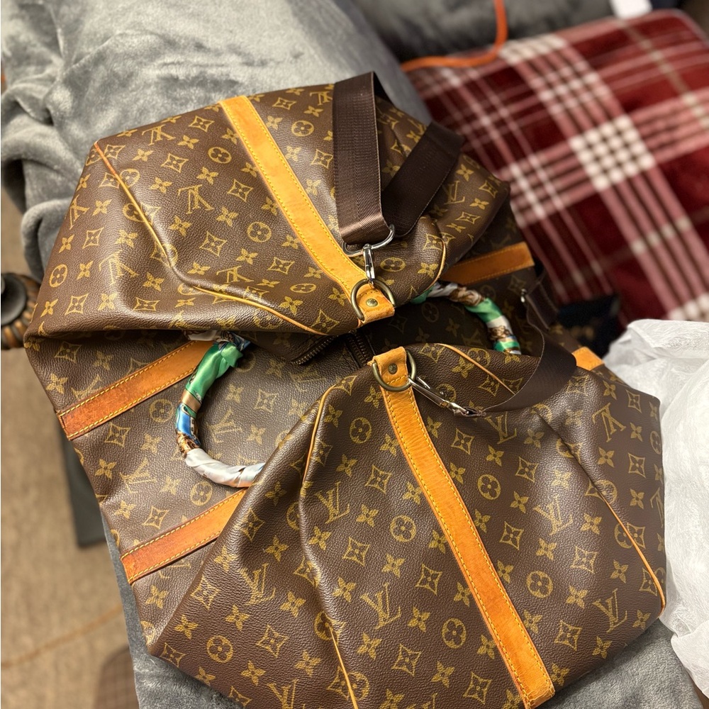Louis Vuitton Brown Monogram Canvas Keepall 55 Duffel Bag with unbranded strap - Picture 15 of 15